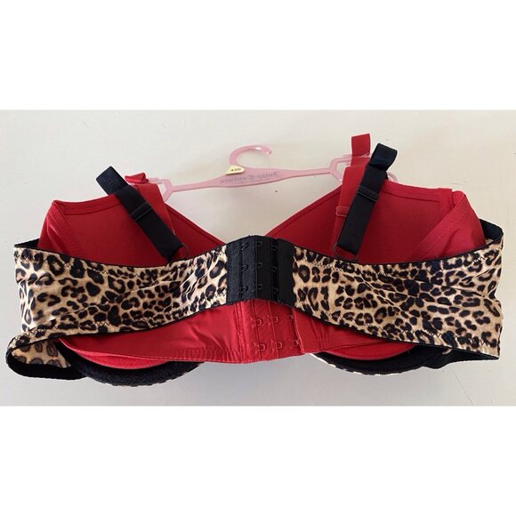 2 Pack Juicy Couture Bra Show Me Off Lined JC2801 Leopard Print Red Size 42D NEW - Picture 9 of 11